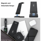 3-in-1 Fast Wireless Charging Stand for Phones, Apple Watch & AirPods