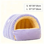 Warm Arctic Fleece Enclosed Cat Cave Bed
