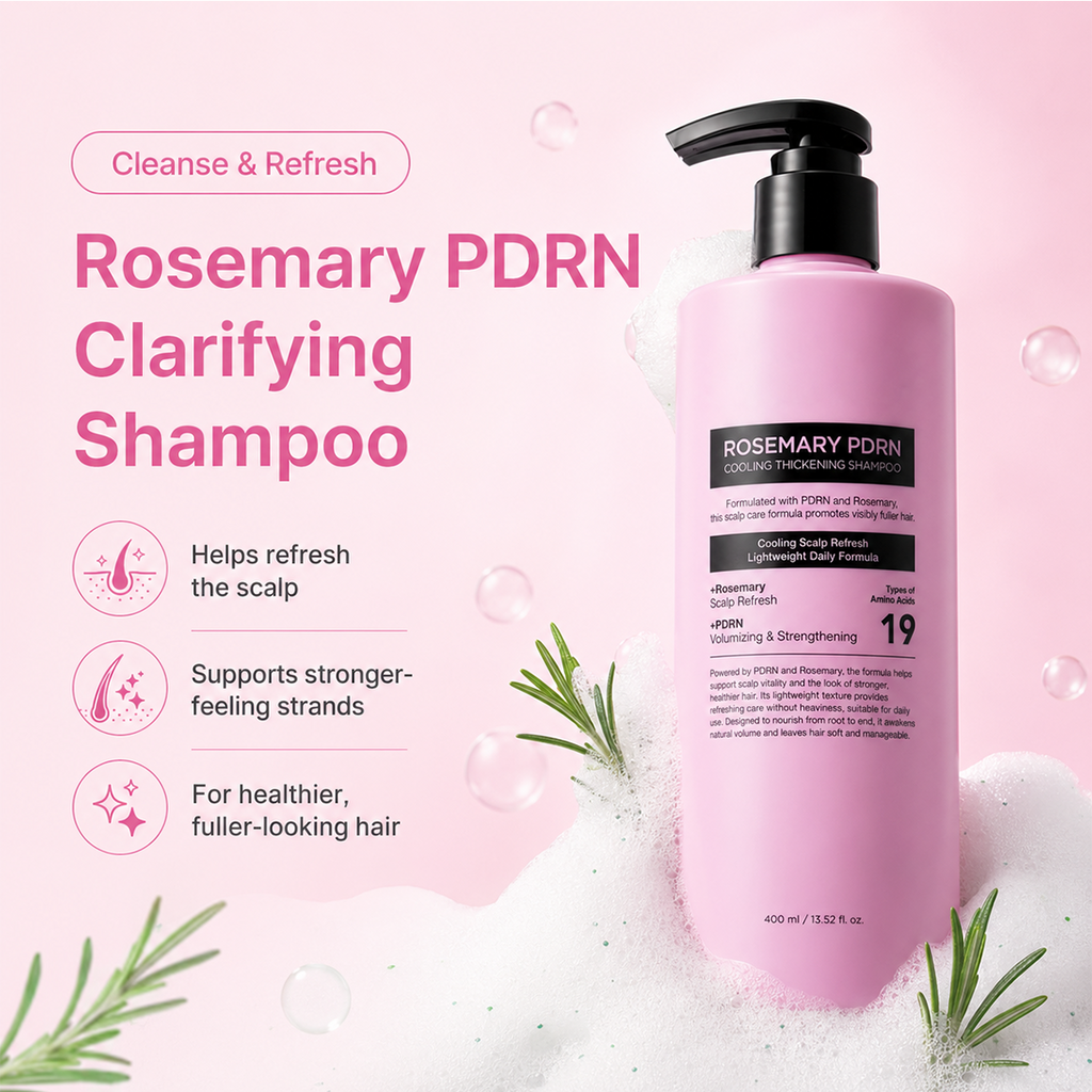 Rosemary PDRN Scalp & Hair Care Set – Shampoo, Conditioner, Hair Mask & Scalp Serum for Fuller-Looking Hair