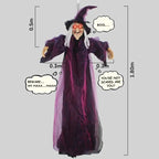 Animated Halloween Witch Decor with Sound and Glowing Eyes