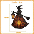 Halloween Witch Table Lamp Spooky Desk Decor Light