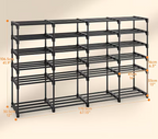 Multi Layers - Shoe Rack Organizer Column Storage Shelf Entryway w/ Hooks
