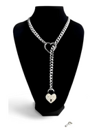 Bezel Heart Lock & Key Chain