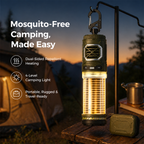 Rechargeable Tiny Mosquito Repeller 329°F Heating 30ft Protection Zone Ultra Mini with Camping Light Magnetic Design for Outdoor Camping Backpacking Patios