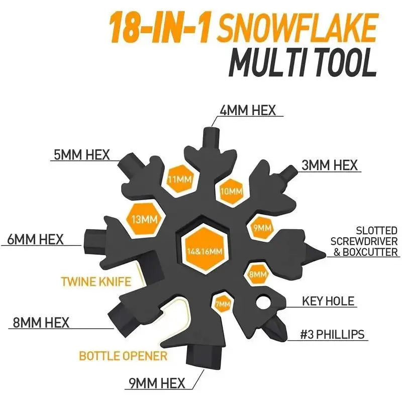 Viral 18-in-1 Snowflake Multi-tool Stainless Steel Portable Wrench | All-in-One Screwdriver & Bottle Opener | Must-Have Survival Gadget