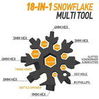 Viral 18-in-1 Snowflake Multi-tool Stainless Steel Portable Wrench | All-in-One Screwdriver & Bottle Opener | Must-Have Survival Gadget