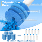 Disposable Toilet Bowl Brush and Holder Cleaning System with Cleanser-Infused Heads