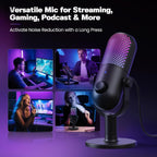 USB Microphone for PC Gaming: Condenser Microphone with RGB