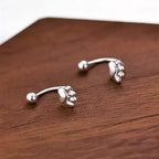 Sterling Silver Cat Paw Earrings – Screw-Back Studs, Elegant & Simple