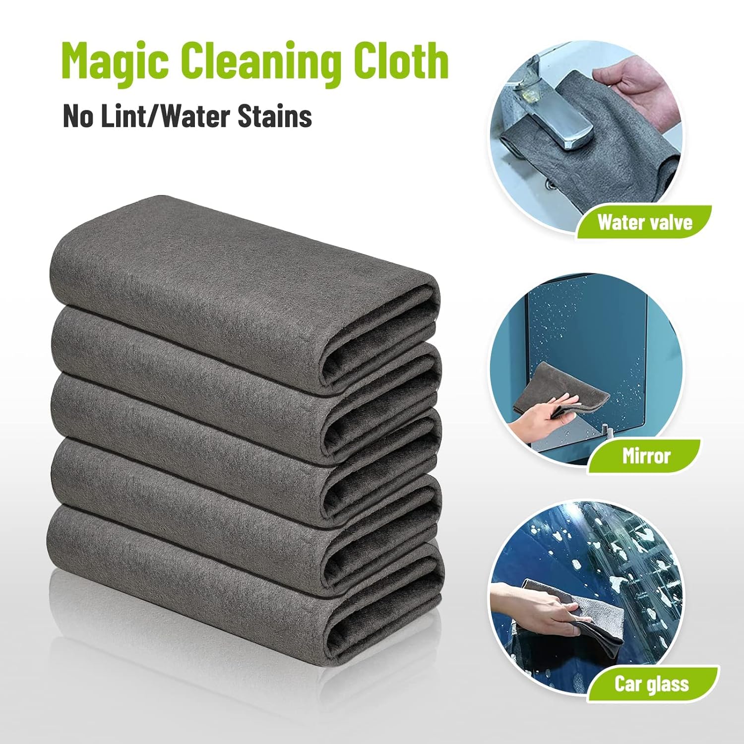 10-Pack Reusable Thickened Microfiber Cleaning Cloths – Streak-Free Magic Wipes for Glass, Windows & Cars