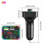 7 Color LED Backlit Light Bluetooth FM Transmitter and Dual USB Charger