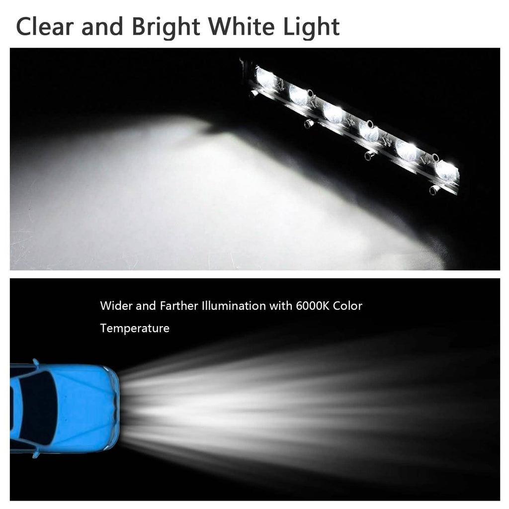 7" LED Light Bar Single Row Offroad Spot Lights