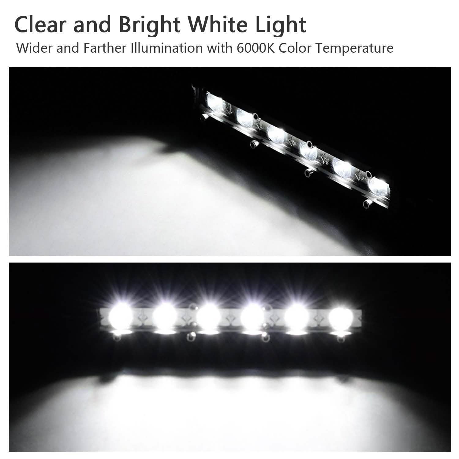 7" LED Light Bar Single Row Offroad Spot Lights