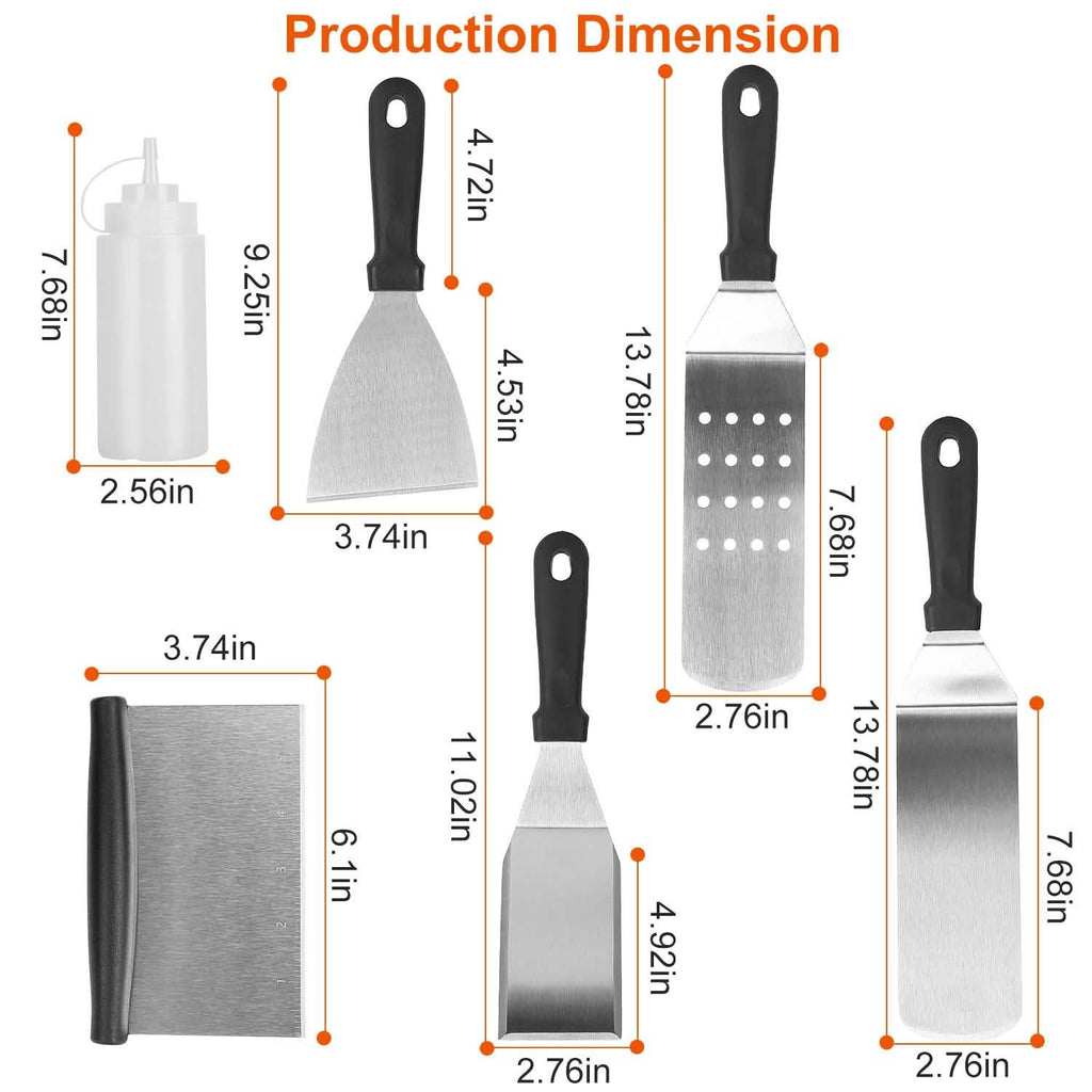 7-Piece Set: Stainless Steel BBQ Grilling Utensil Tools