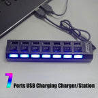 7 Port USB 2.0 Hub High Speed Multiport
