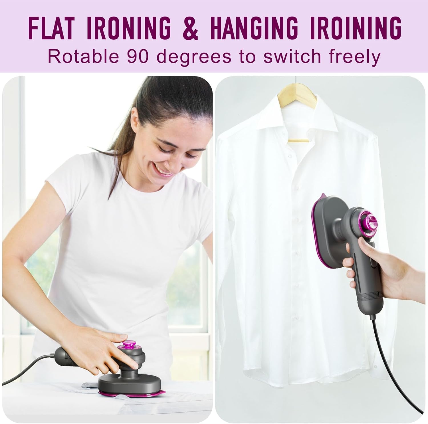 Portable Mini Steam Iron for Clothes Foldable Handheld Electric Ironer Wet Dry Garment Steamer Ironing Machine Travel Home Appli
