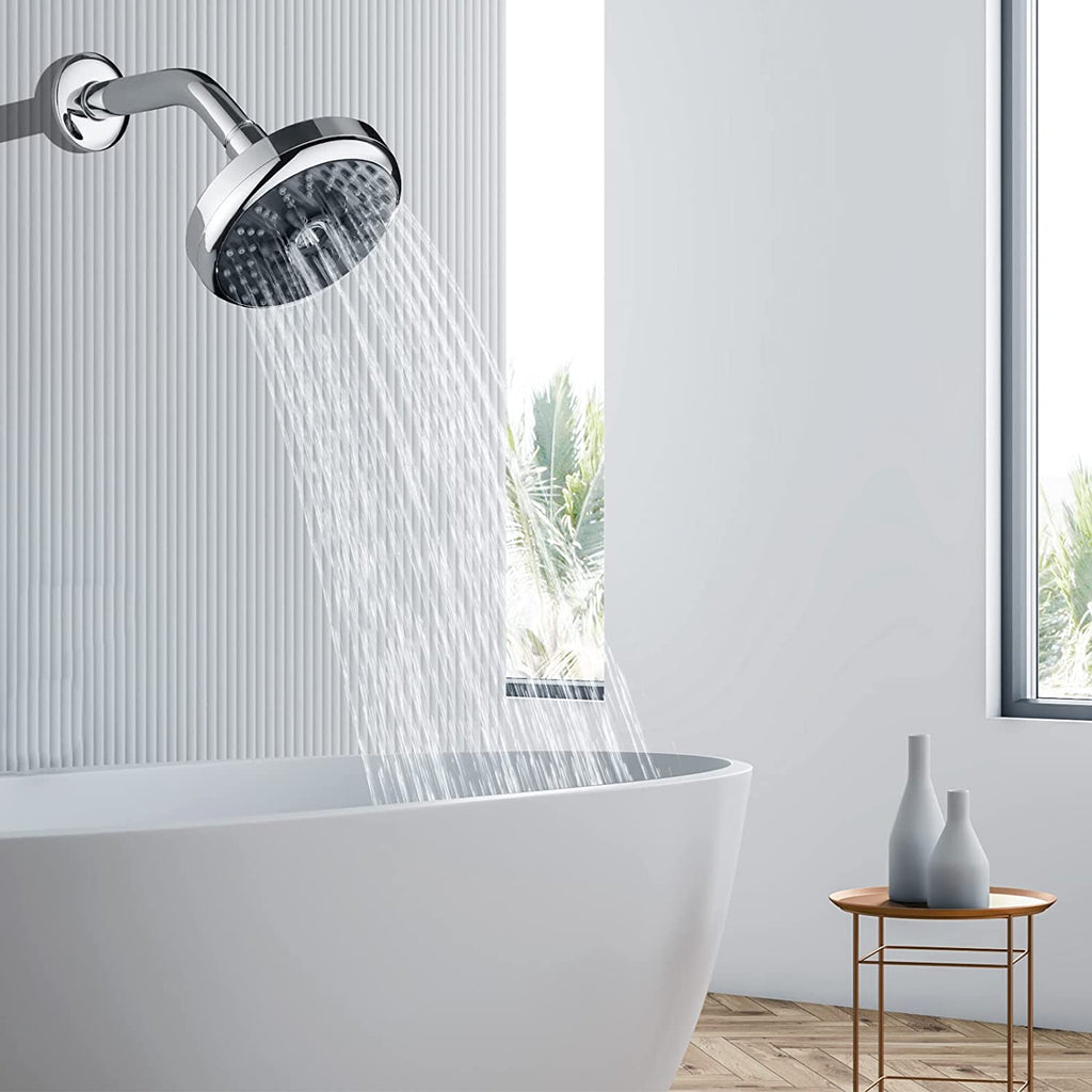 3 Spray Fixed Rainfall Shower Head with Adjustable Metal Swivel Ball Joint