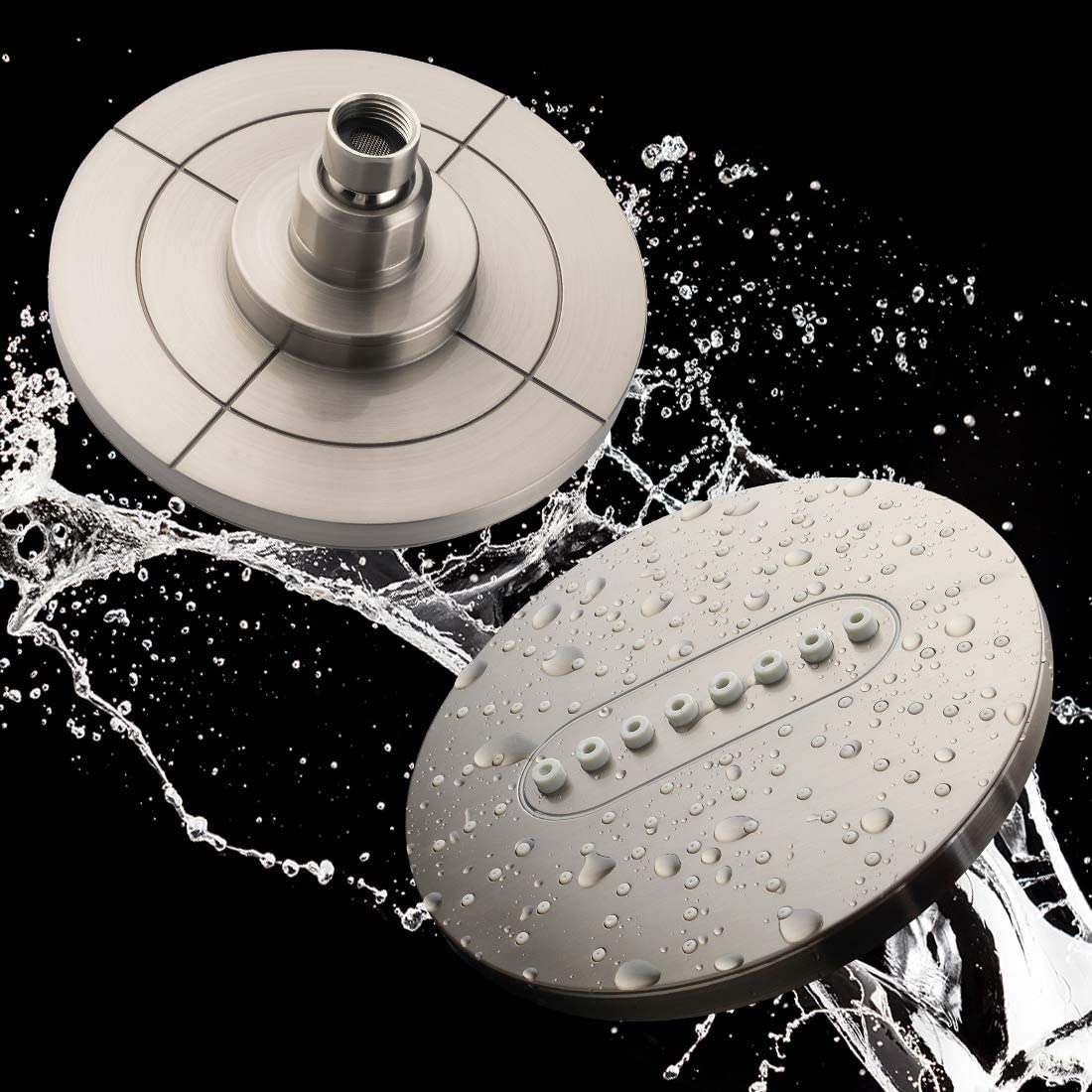 Bright Showers 6.3" 2-Spray Rainfall Shower Head with Adjustable Angles
