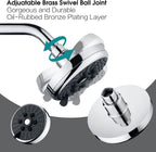 3 Spray Fixed Rainfall Shower Head with Adjustable Metal Swivel Ball Joint