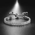 Women's White Gold Plated Tennis Bracelet Adjustable Slider