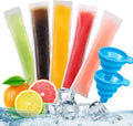 DIY Disposable Ice Pop Molds with Silicone Funnels Freeze Snacks Freezer Tubes