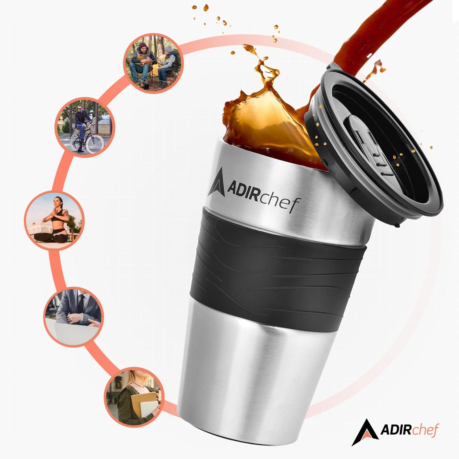 3 Pack Travel Coffee Mug 15 Oz