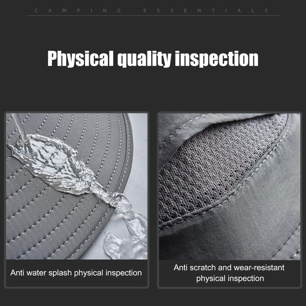 Wide Brim Sun Hat, Men's Safari Hat, 360° Sun Protection, UPF50+, Shade Hat, Insect Repellent, Mesh, Breathable, UV Protection