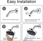 3 Spray Fixed Rainfall Shower Head with Adjustable Metal Swivel Ball Joint
