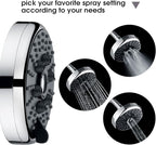 3 Spray Fixed Rainfall Shower Head with Adjustable Metal Swivel Ball Joint
