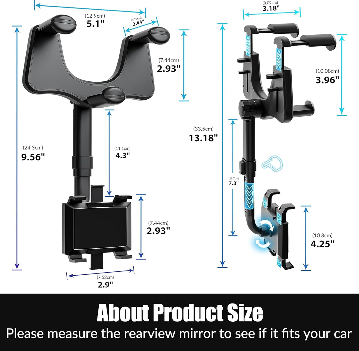 Rearview Mirror Phone Holder