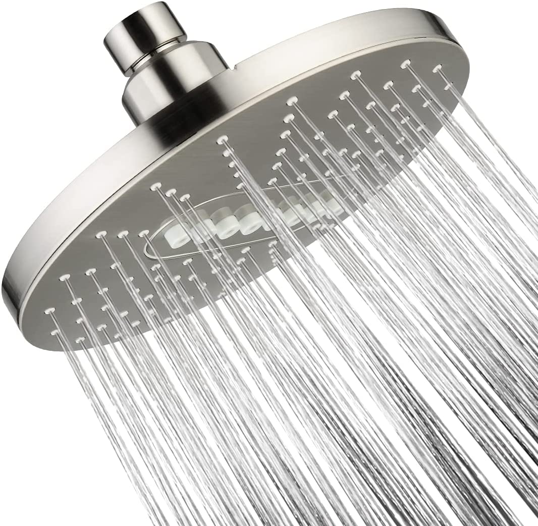 Bright Showers 6.3" 2-Spray Rainfall Shower Head with Adjustable Angles