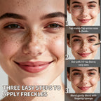 Dual-Ended Freckle Pen & Freckle Stamp - Precise 15° Curved Tip Makeup Waterproof & Smudge Proof, Long Lasting Faux Freckles Pencils