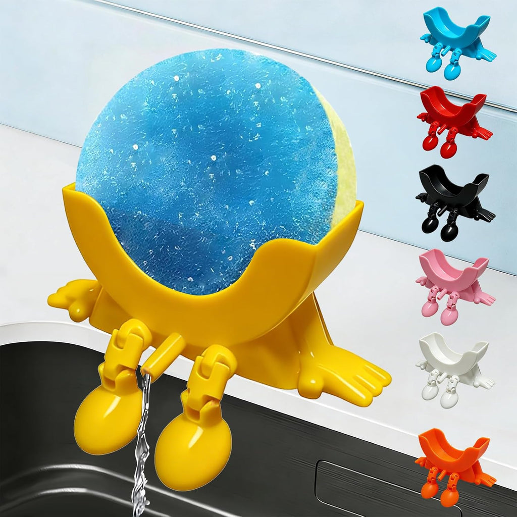 Cute Hanging Sponge Holder with Drainage,3D Printed Kitchen Funny Sponge Stand for Sink