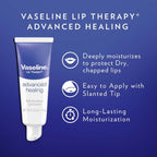 Vaseline Lip Therapy Advanced Healing Lip Balm Tube 3-Pack – White Petroleum Lip Protectant, 0.35 Oz Ea