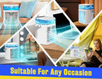 Portable Evaporative Air Cooler Fan with Mist, Rechargeable, 3 Speeds