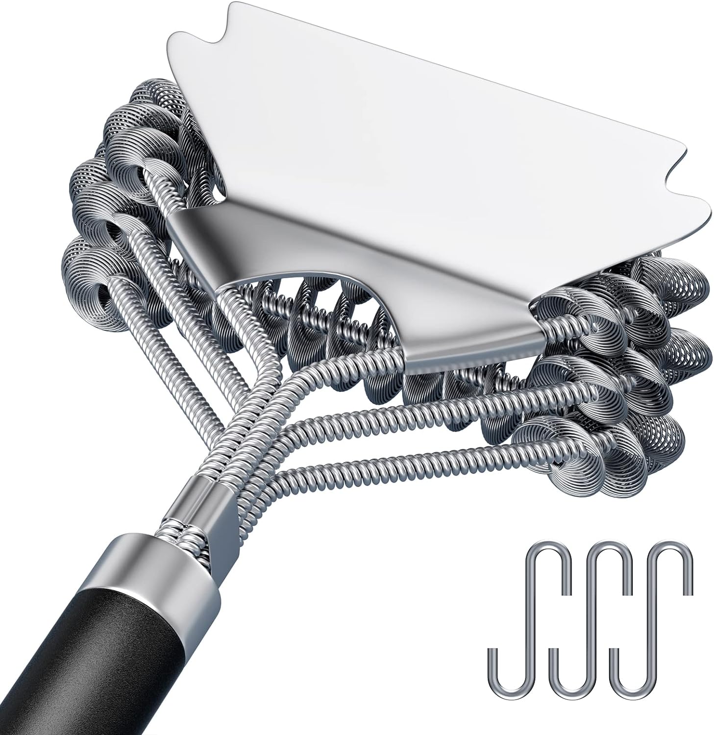 17" Stainless Steel Grill Brush and Scraper Bristle Free