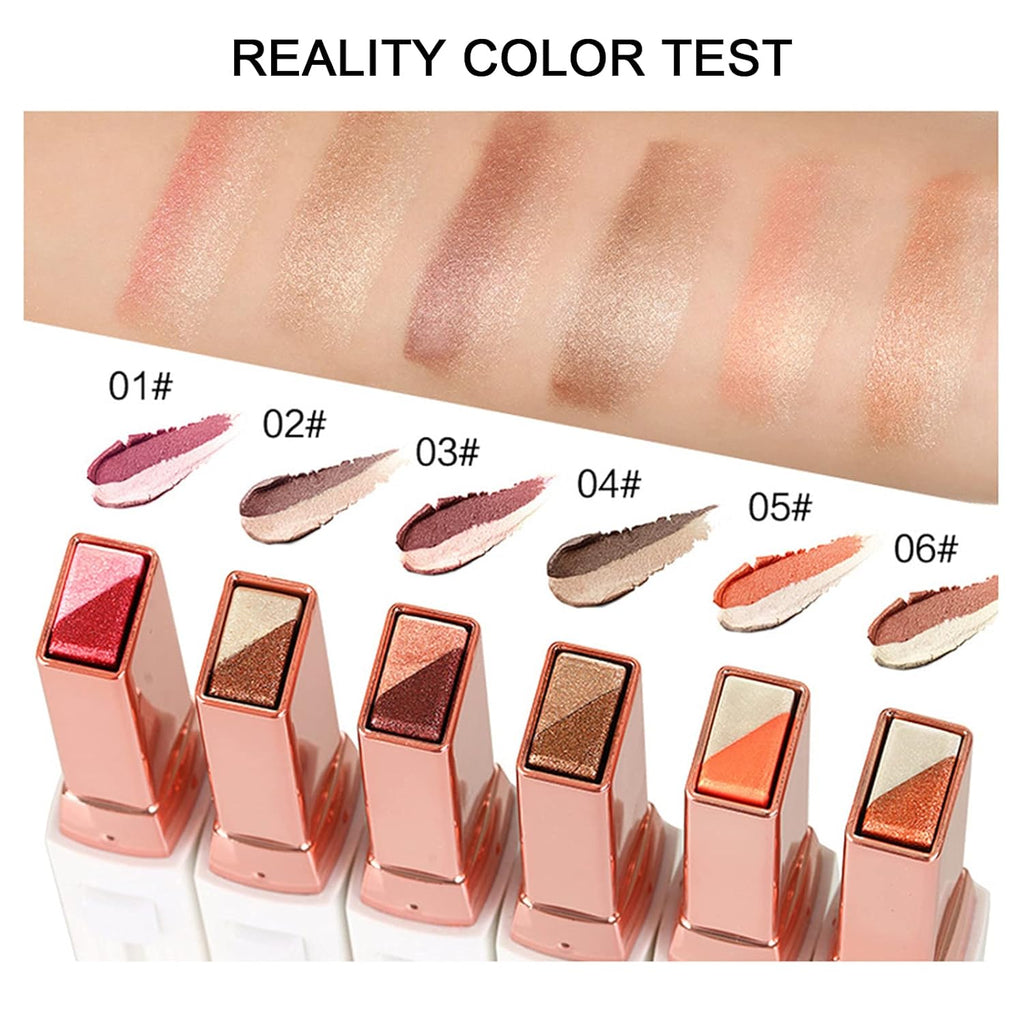 Waterproof Duochrome Shimmer Eyeshadow Stick, Long Lasting Glitter Eye Makeup