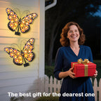 Solar Lights Outdoor Metal Butterfly Wall Decor