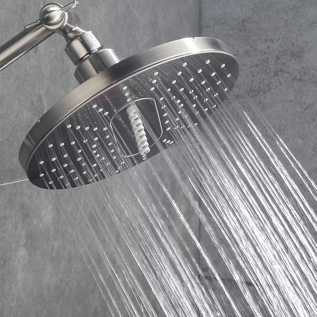 Bright Showers 6.3" 2-Spray Rainfall Shower Head with Adjustable Angles