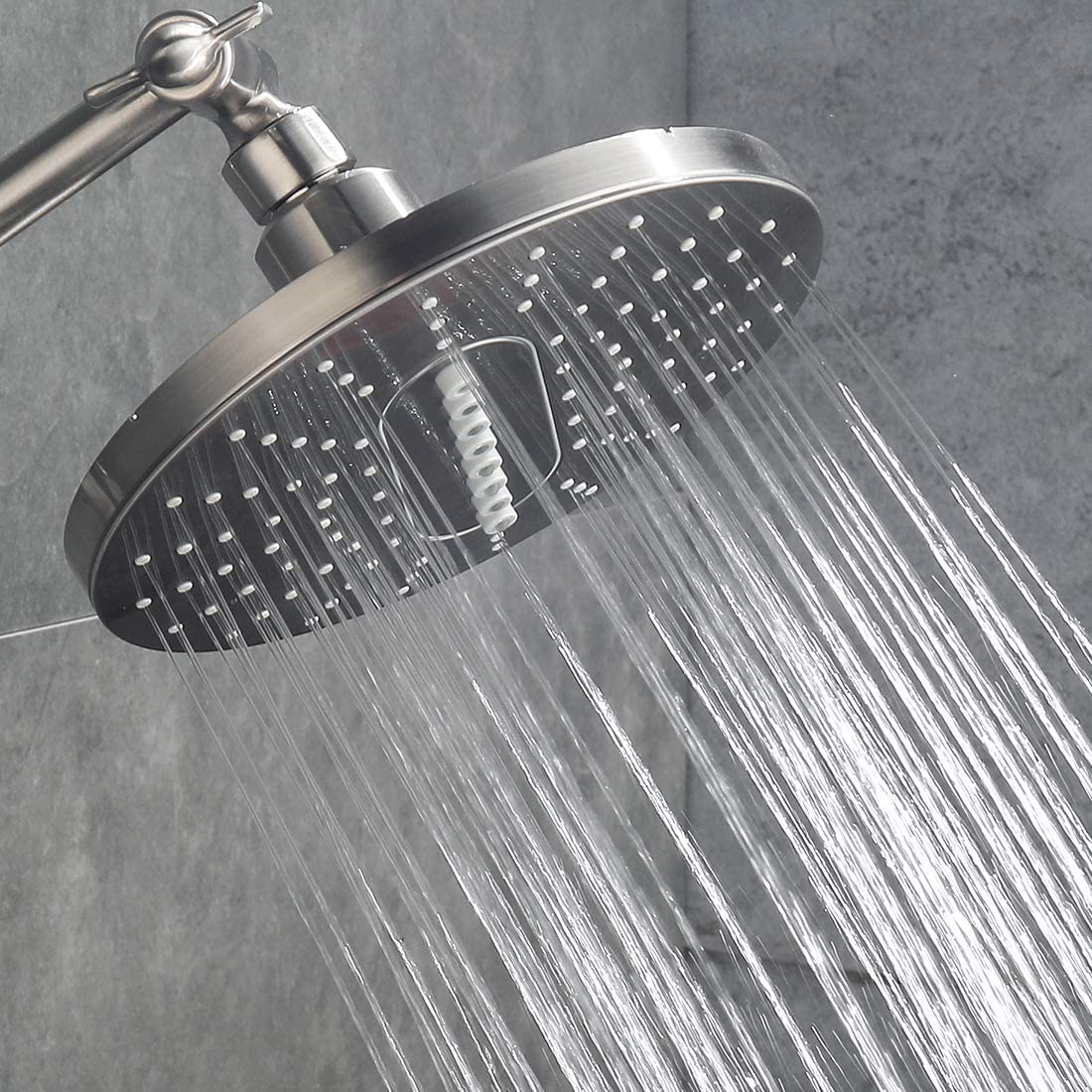 Bright Showers 6.3" 2-Spray Rainfall Shower Head with Adjustable Angles