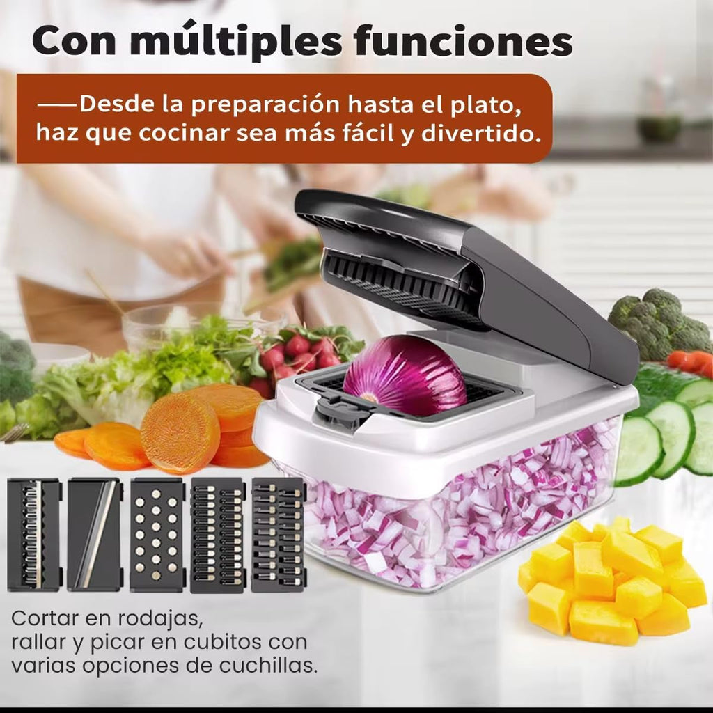 New -Series All -in-One,7 Blade Vegetable Chopper,Food Chopper,Vegetable 15 in 1 Slicer,Cutter Dicer,Mandoline Slicer for Kitchen,Multifunctional Kitchen Gadgets set with Container