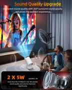 Pro Mini Portable Smart Projector with Android 13, Full HD, WiFi 6, Bluetooth 5.0, Built-in Apps for Netflix & YouTube – Works with Phone, Laptop, TV, HDMI, PS5