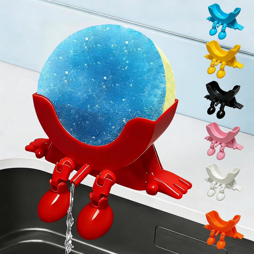 Cute Hanging Sponge Holder with Drainage,3D Printed Kitchen Funny Sponge Stand for Sink