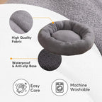 Kasentex Donut Design Round Dog Bed, Anti Slip and Machine Washable