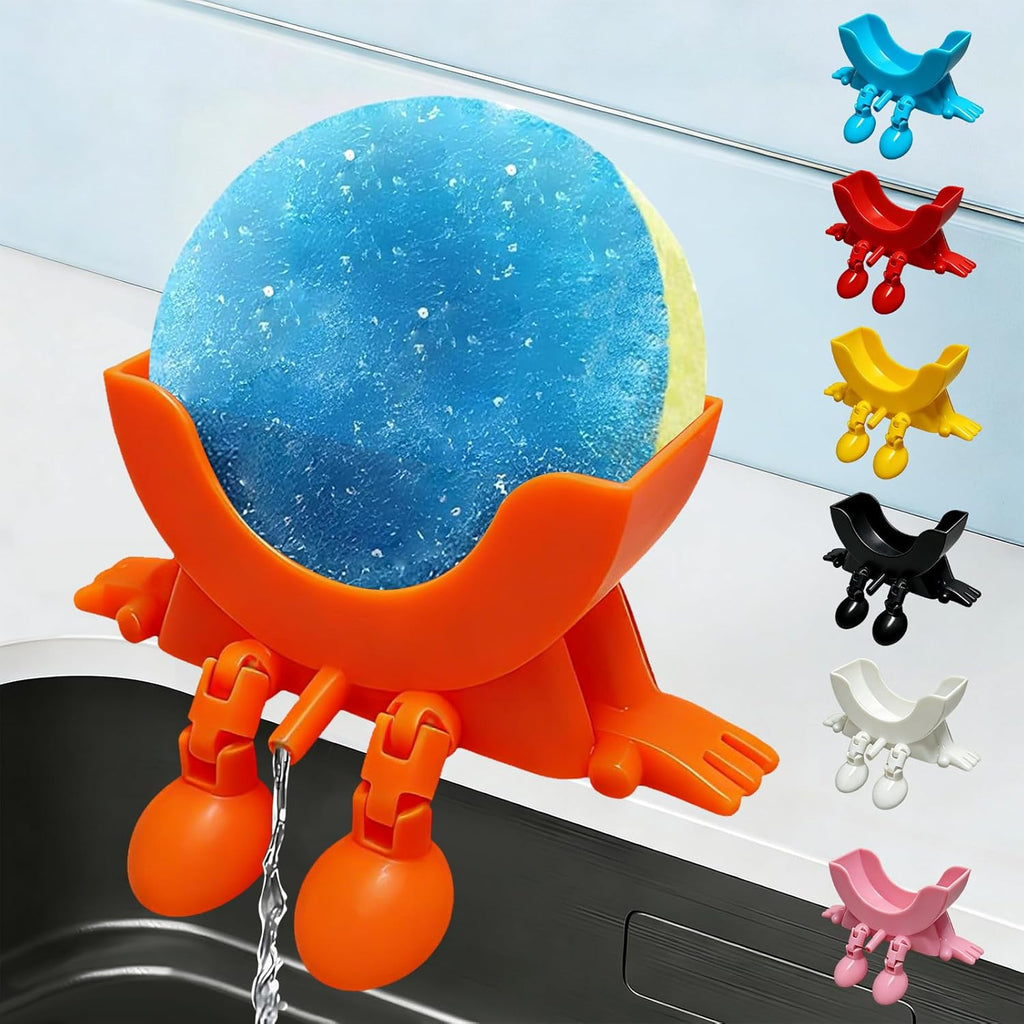 Cute Hanging Sponge Holder with Drainage,3D Printed Kitchen Funny Sponge Stand for Sink