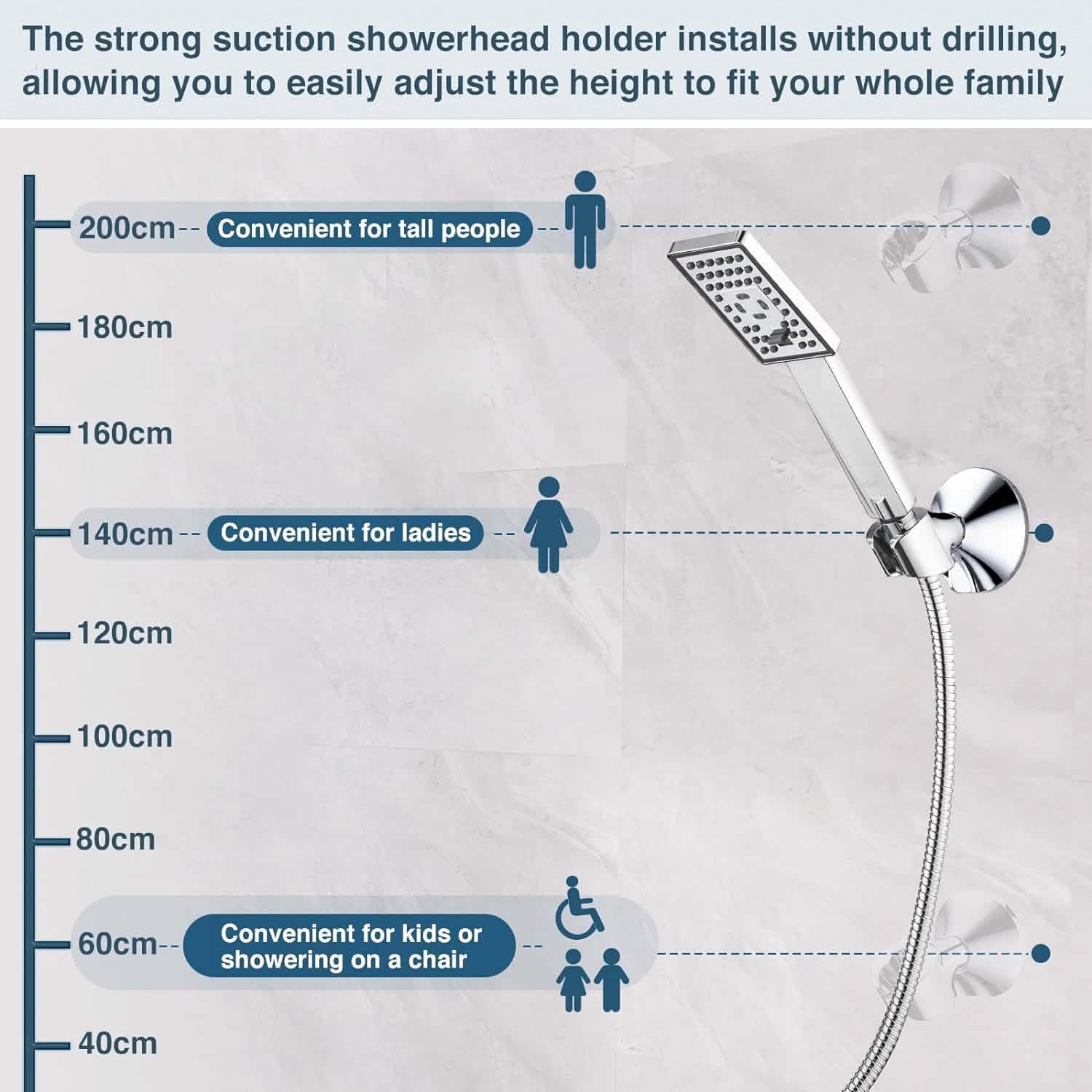 Dual Shower Head-Rain Shower Head with Handheld Shower Set, Diverter
