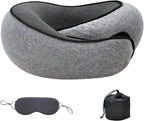 Ergonomic Travel Neck Pillow – Memory Foam Support for Airplane & Car