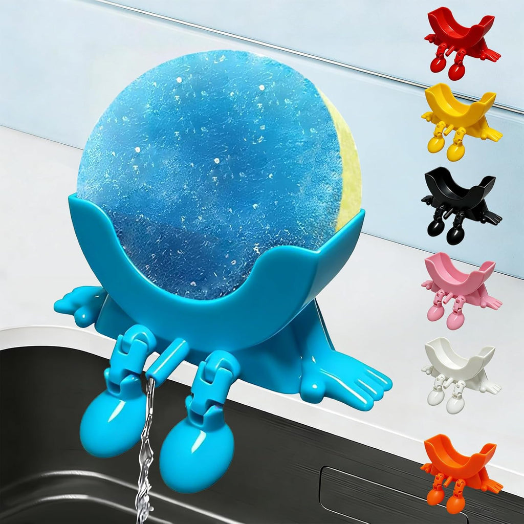 Cute Hanging Sponge Holder with Drainage,3D Printed Kitchen Funny Sponge Stand for Sink