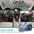 720P Dual Dash Car Camera Recorder with Motion Detection Light