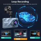 720P Dual Dash Car Camera Recorder with Motion Detection Light